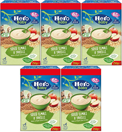 Hero Baby Kaşık Maması 250GR Sütlü Meyveli 8 Tahıllı (Avantaj Pk) (5 Li Set)