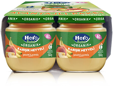 Hero Baby Kavanoz Maması 120GR Avantaj Pk (8 Li Set) Karışık Meyveli (2PK*4)