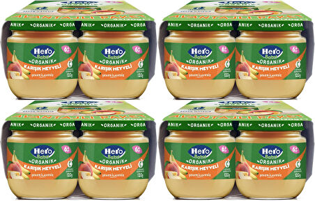 Hero Baby Kavanoz Maması 120GR Avantaj Pk (16 Lı Set) Karışık Meyveli (4PK*4)