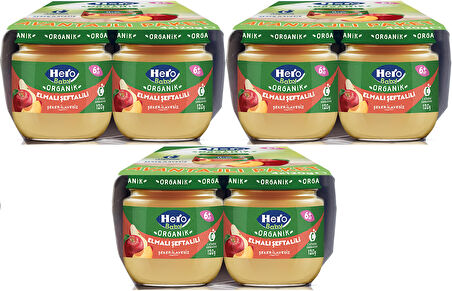 Hero Baby Kavanoz Maması 120GR Avantaj Pk (12 Li Set) Elmalı Şeftalili (3PK*4)