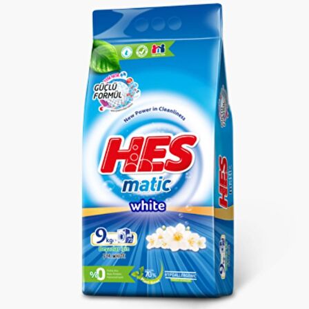 HES Matik Toz Çamaşır Deterjanı 18KG White/Beyazlar (144 Yıkama) (2PK*9KG)