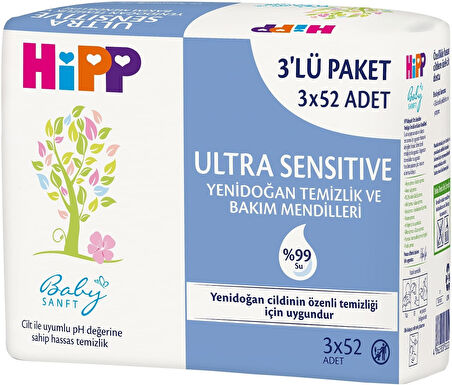 Hipp Baby Sanft Islak Havlu Mendil Karma Sensitive Yeni Doğan + Klasik 7 Li Set 348 Yaprak