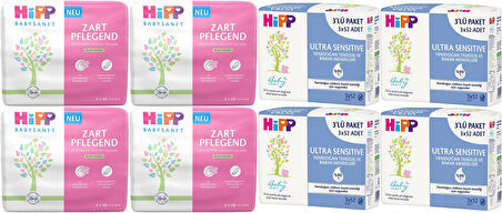 Hipp Baby Sanft Islak Havlu Mendil Karma Sensitive Yeni Doğan + Klasik 28 Li Set 1392 Yaprak