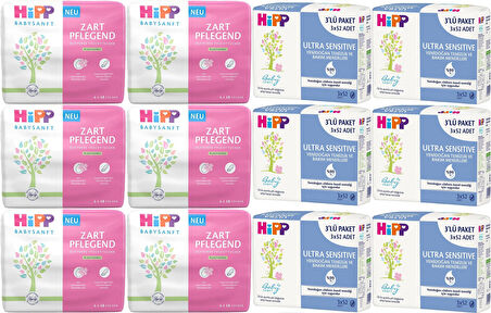 Hipp Baby Sanft Islak Havlu Mendil Karma Sensitive Yeni Doğan + Klasik 42 Li Set 2088 Yaprak