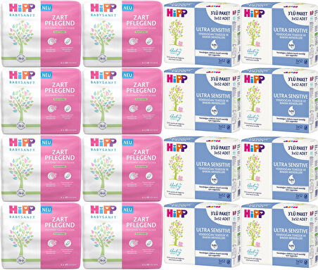 Hipp Baby Sanft Islak Havlu Mendil Karma Sensitive Yeni Doğan + Klasik 56 Lı Set 2784 Yaprak
