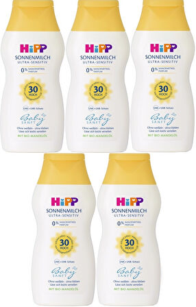 Hipp Babysanft Bebek Güneş Sütü 200Ml (30 Faktör) (5 Li Set)