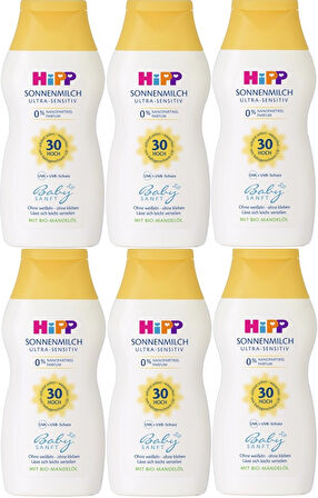 Hipp Babysanft Bebek Güneş Sütü 200Ml (30 Faktör) (6 Lı Set)
