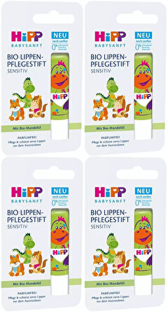 Hipp Babysanft Organik Dudak Nemlendiricisi Ultra Sensıtıv 4.8GR (Yeşil) (4 Lü Set)