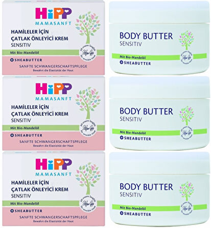 Hipp Mamasanft Hamileler için Çatlak Önleyici Krem Sensıtıv 200ML (3 Lü Set)