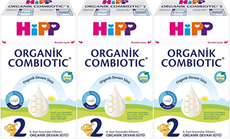 Hipp Organik Combiotic Devam Sütü 600GR No:2 (6-12 Ay) (3 Lü Set)