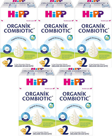 Hipp Organik Combiotic Devam Sütü 600GR No:2 (6-12 Ay) (5 Li Set)