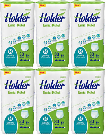 Holder Emici Külot Hasta Bezi Medium Orta 180 Adet (6PK*30)