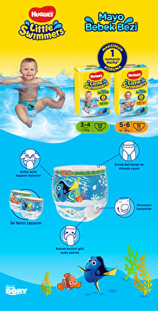 Huggıes Little Swımmers Mayo Bebek Bezi Beden:3-4 (7-15Kg) 60 Adet (5Pk*12)
