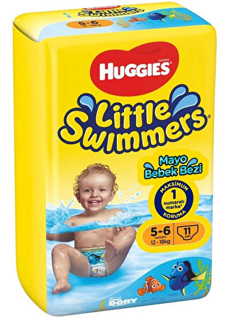 Huggıes Little Swımmers Mayo Bebek Bezi Beden:5-6 (12-18KG) 33 Adet (3PK*11)