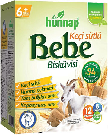 Hünnap Bebe Bisküvisi Keçi Sütlü 400GR 3 lü Set (Toplam 1200GR)