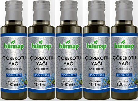 Hünnap Çörekotu Yağı 100ML (Soğuk Pres) (5 Li Set)