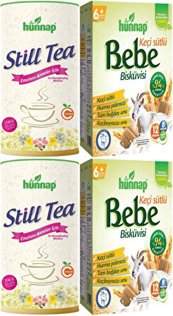 Hünnap Still Tea Emziren Anneler İçin Süt Arttırıcı İçecek 200GR + Bebe Bisküvisi 400GR (4 Lü Set)