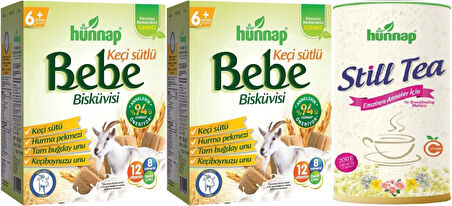 Hünnap Bebe Bisküvisi 400GR + Still Tea Emziren Anneler İçin Süt Arttırıcı İçecek 200GR (3 Lü Set)