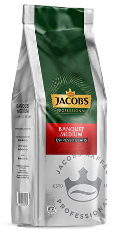 Jacobs Banquet Medium Çekirdek Kahve 1KG (Espresso Beans) (4 Lü Set)