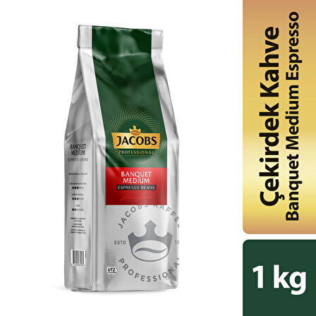 Jacobs Banquet Medium Çekirdek Kahve 1KG (Espresso Beans) (4 Lü Set)