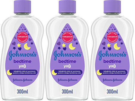 Johnsons Baby Bebek Yağı 300ML Bedtime (Uyku Rutini) (3 Lü Set)