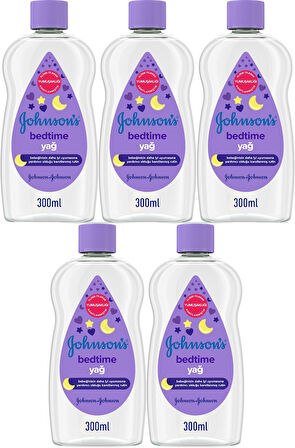 Johnsons Baby Bebek Yağı 300ML Bedtime (Uyku Rutini) (5 Li Set)