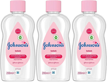 Johnsons Baby Bebek Yağı 200ML Nemlendirici (Pembe) (3 Lü Set)