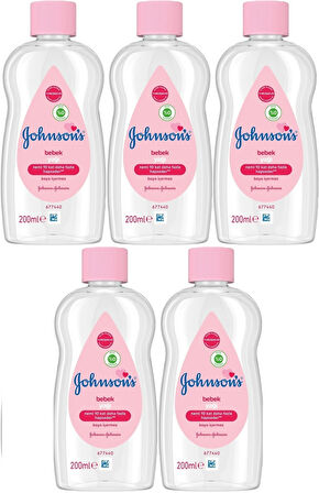 Johnsons Baby Bebek Yağı 200ML Nemlendirici (Pembe) (5 Li Set)