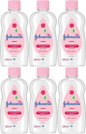 Johnsons Baby Bebek Yağı 200ML Nemlendirici (Pembe) (6 Lı Set)