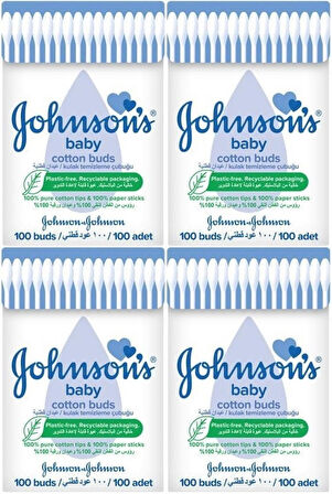 Johnsons Baby Kulak Temizleme Çubuğu 100 Adet (4 Lü Set)