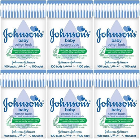 Johnsons Baby Kulak Temizleme Çubuğu 100 Adet (6 Lı Set)