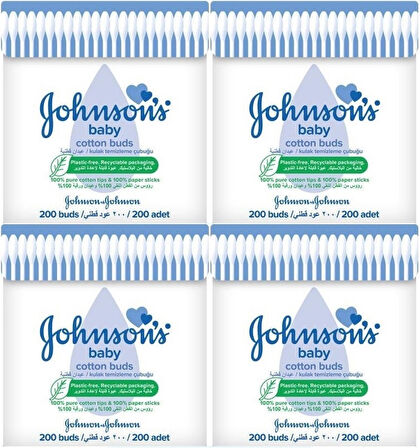 Johnsons Baby Kulak Temizleme Çubuğu 200 Adet (4 Lü Set)