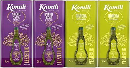 Komili Zeytinyağı 20LT Natural Ege Sızması / Riviera (Teneke) (4PK*5LT)