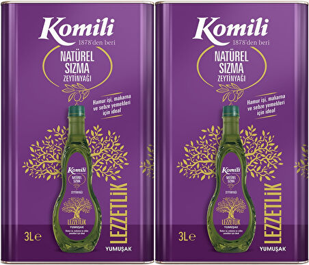 Komili Zeytinyağı 6LT Natural Ege Sızması (Teneke) (2PK*3LT)