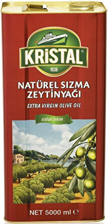 Kristal Zeytinyağı 20LT Natürel Sızma Soğuk Sıkım / Riviera (Teneke) (4PK*5LT)