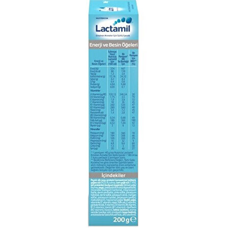 Nutrıcıa Lactamil 200GR (Emziren Anneler İçin Sütlü İçeçek) (9 Lu Set)