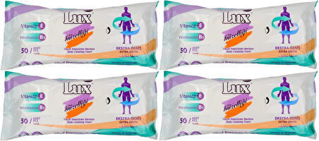 Lüx Hasta Vücut Temizleme Islak Mendil Havlu 50 Yaprak XL (4 Lü Set)