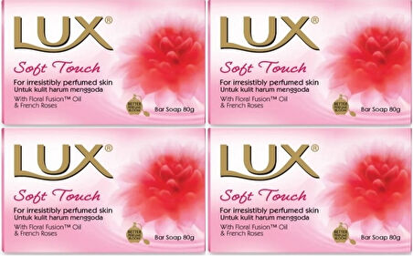 Lux Sabun 80GR Soft Touch (Yumuşak Dokunuş) (4 Lü Set)