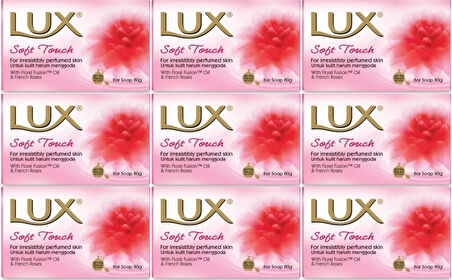 Lux Sabun 80GR Soft Touch (Yumuşak Dokunuş) (9 Lu Set)