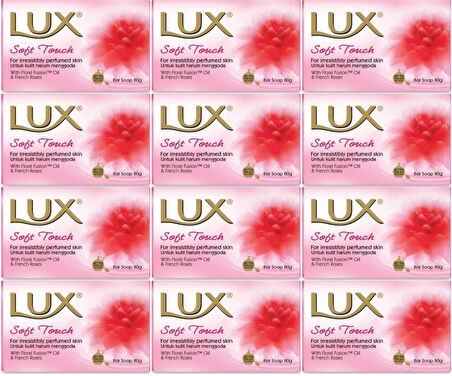 Lux Sabun 80GR Soft Touch (Yumuşak Dokunuş) (12 Li Set)