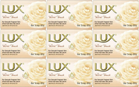 Lux Sabun 80GR Velvet Touch (Kadife Dokunuş) (9 Lu Set)