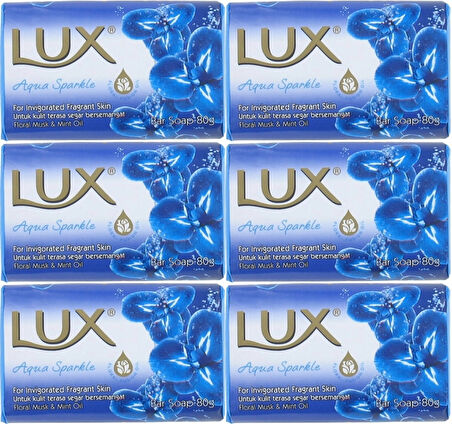 Lux Sabun 80GR Aqua Sparkle (Su Gibi Işıltı) (6 Lı Set)