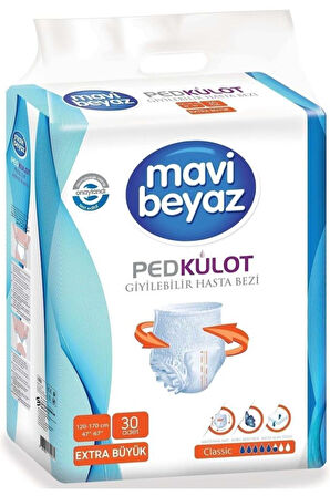 Mavi Beyaz Ped Külot Hasta Bezi XL 30 Adet x 2 Adet