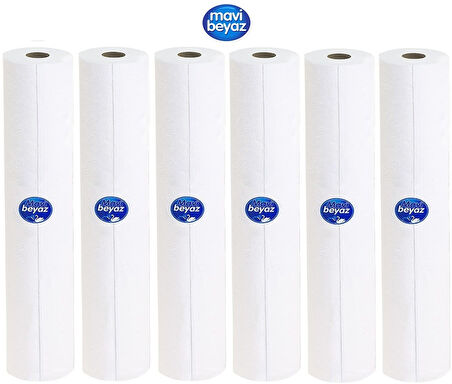 Mavi Beyaz Hasta Muayene Masa Örtüsü 50*25Cm 50 Metre (6 Lı Set)