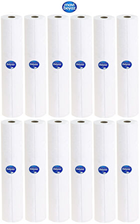 Mavi Beyaz Hasta Muayene Masa Örtüsü 50*25Cm 50 Metre (12 Li Set)