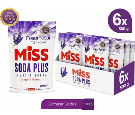 Miss Soda Plus Çamaşır Sodası 500 GR Lavanta (6 Lı Set) Toplam 3000 GR
