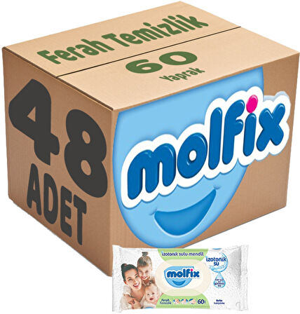 Molfix Islak Havlu Mendil İzotonik Ferah Temizlik 48 Li set 60 Yaprak Plastik Kapaklı