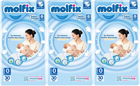 Molfix Bebek Bezi Ekonomik Beden:0 (0-3KG) Prematüre 90 Adet