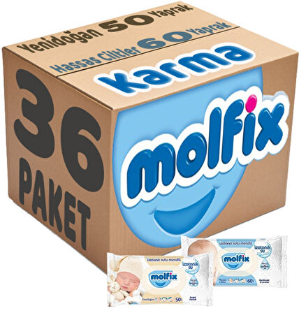Molfix Islak Havlu Mendil İzotonik Karma 36 Lı Set (Yeni Doğan-Hassas Cilt)