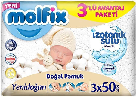 Molfix Bebek Bezi Beden:1 (2-5KG) Yeni Doğan 82 Adet Fırsat Pk + 3 Adet Islak Mendil